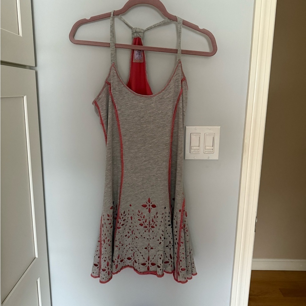 Free People Gray and Pink Casual Dress